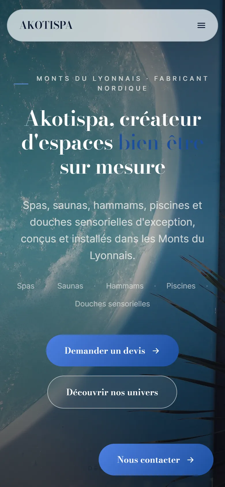 Akotispa on mobile: headline, list of trades and quote buttons